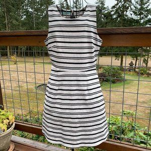 Maurices Women's size Small Gray & Black Striped Sleeveless A-Line Dress